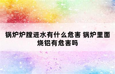 锅炉炉膛进水有什么危害 锅炉里面烧铝有危害吗